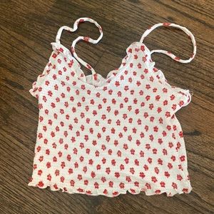 rouched cami floral crop top